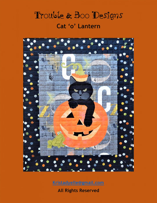 Cat O Lantern Quilt Pattern