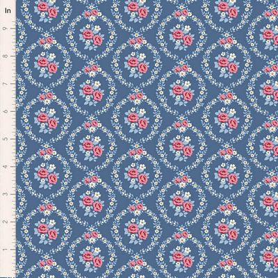 TIL Village Life - Mable, Blue 44in Wide