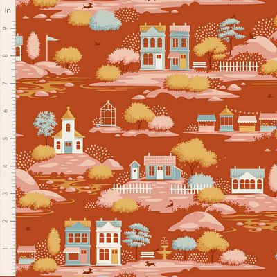TIL Village Life - Village, Rust 44in Wide