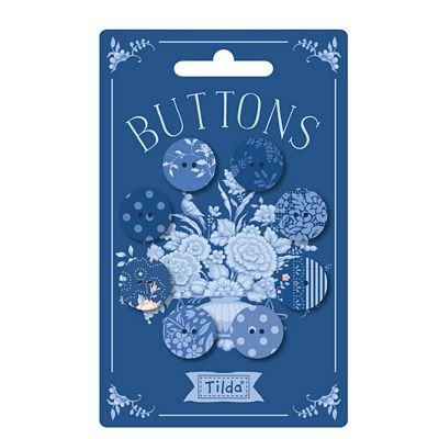 TIL Something Blue Buttons 8pc. Dark 20mm
