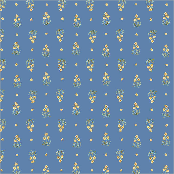 Tapestry Posy Powder Blue Cotton 43”/44” Fabric Per Yard