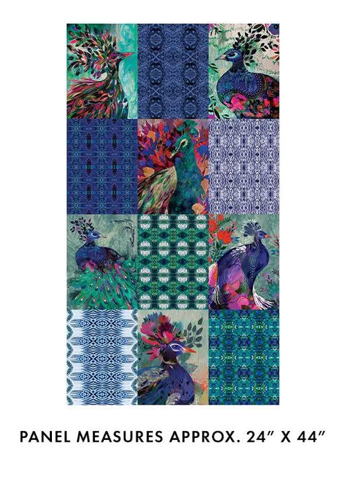 Teal/Multi Affinity Cotton Panel 24" x 44"