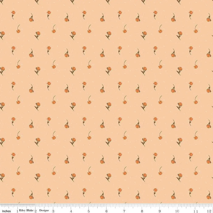 The Awe of Autumn Flower Toss Blush 43"/44" Fabric Per Yard