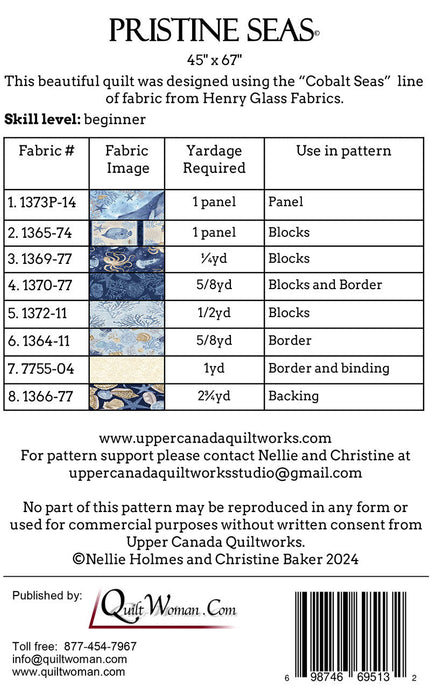 Pristine Seas Quilt Pattern