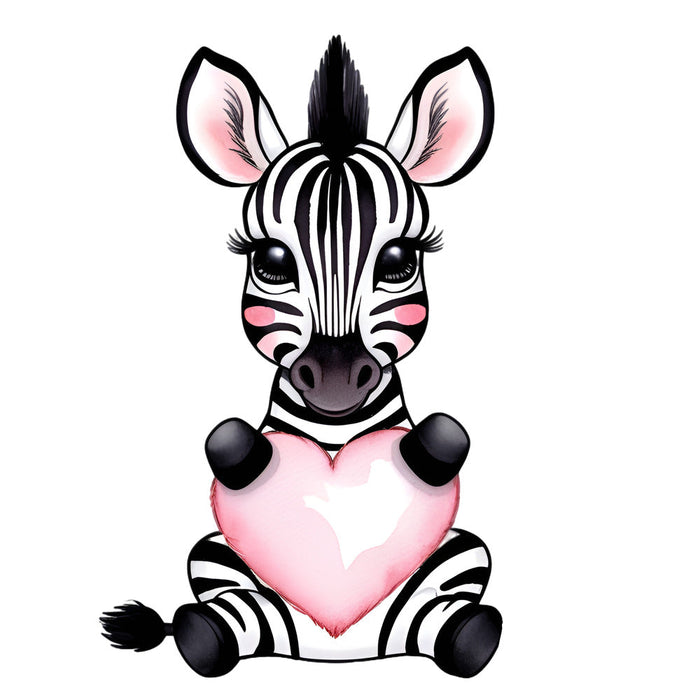 Valentine Tropical Zebra Fabric Panel