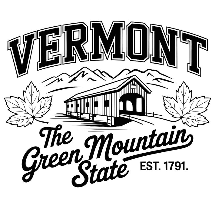 Vermont Black and White Fabric Panel