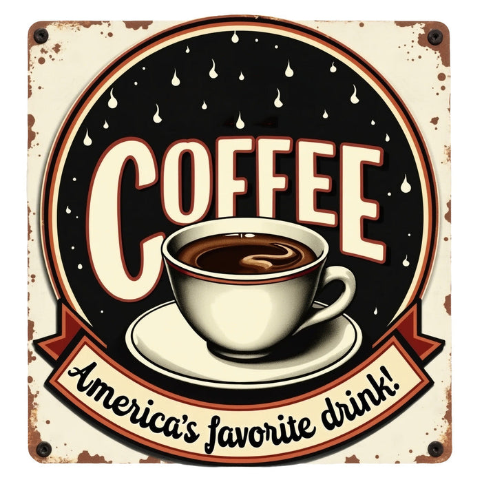 Vintage Coffee Signs Fabric Panel 13