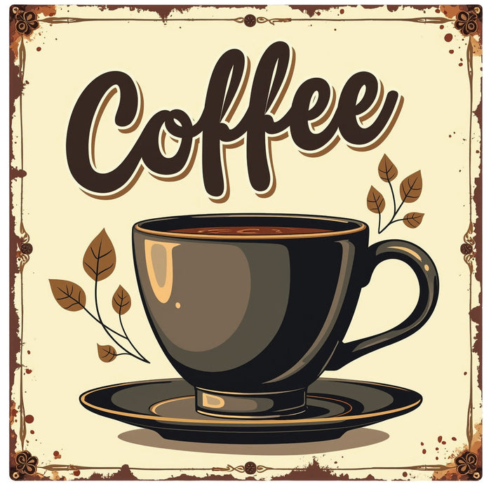 Vintage Coffee Signs Fabric Panel 16