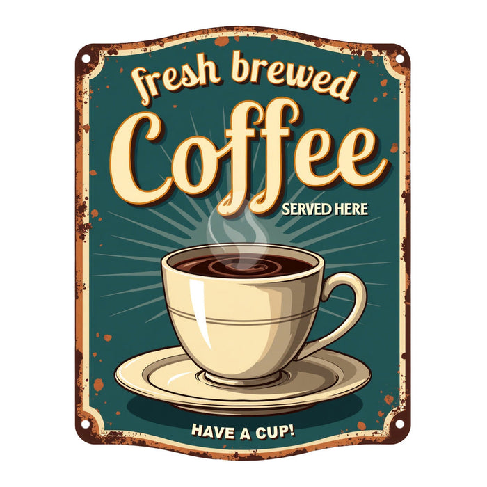 Vintage Coffee Signs Fabric Panel 19