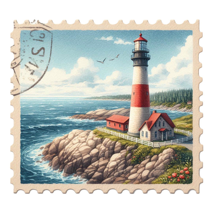 Vintage Travel Stamps Fabric Panel 16