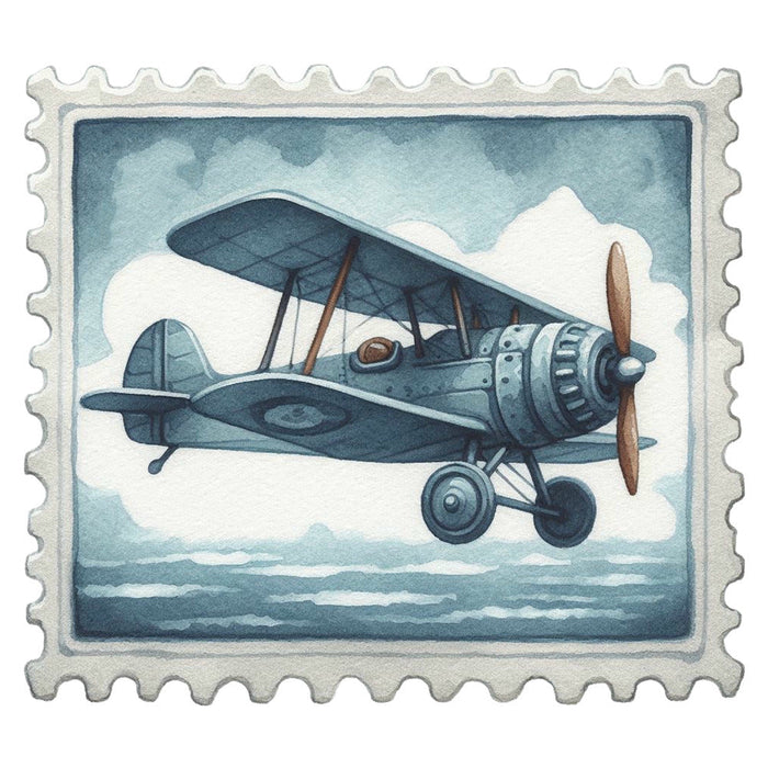 Vintage Travel Stamps Fabric Panel 18