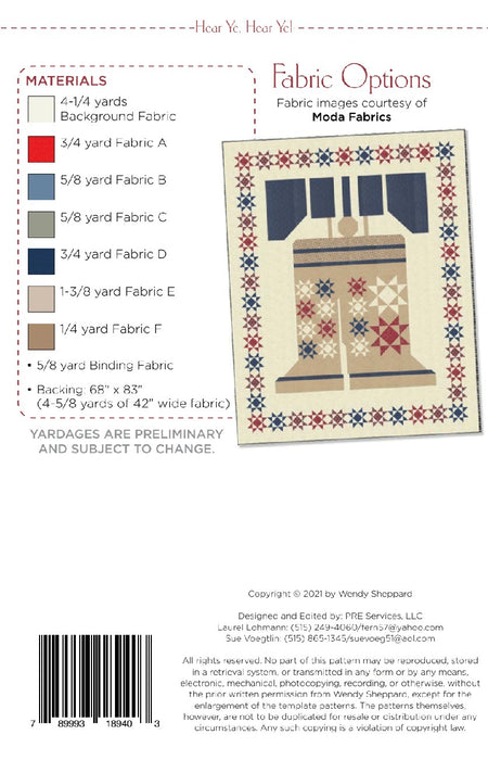 Hear Ye, Hear Ye Pattern