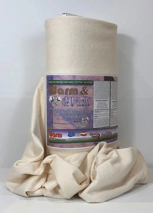 Warm & Plush 22" x 20 YD Cotton Batting - Soft and Luxurious Cotton Batting