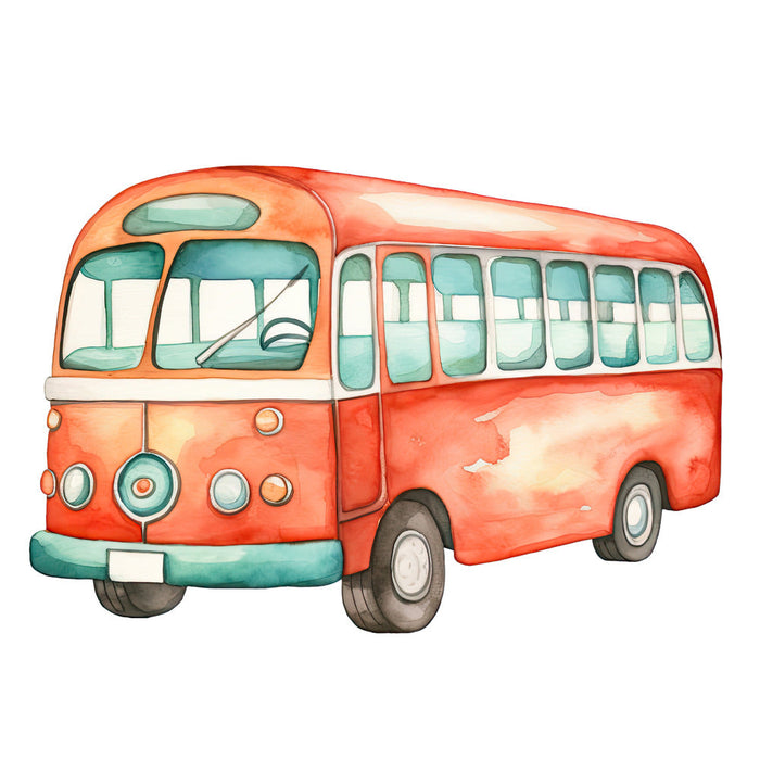 Watercolor Bus Fabric Panel