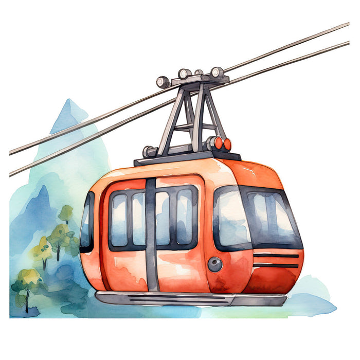 Watercolor Ropeway Fabric Panel