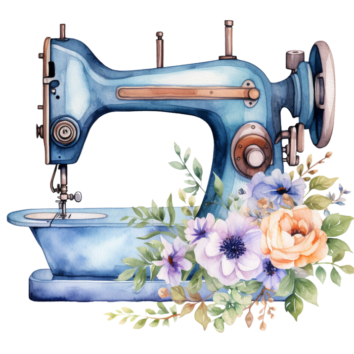 Watercolor Sewing Machines Fabric Panel 7