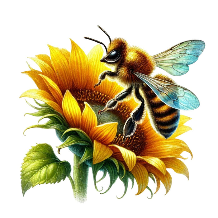 Watercolor Spring Bees Fabric Panel 18