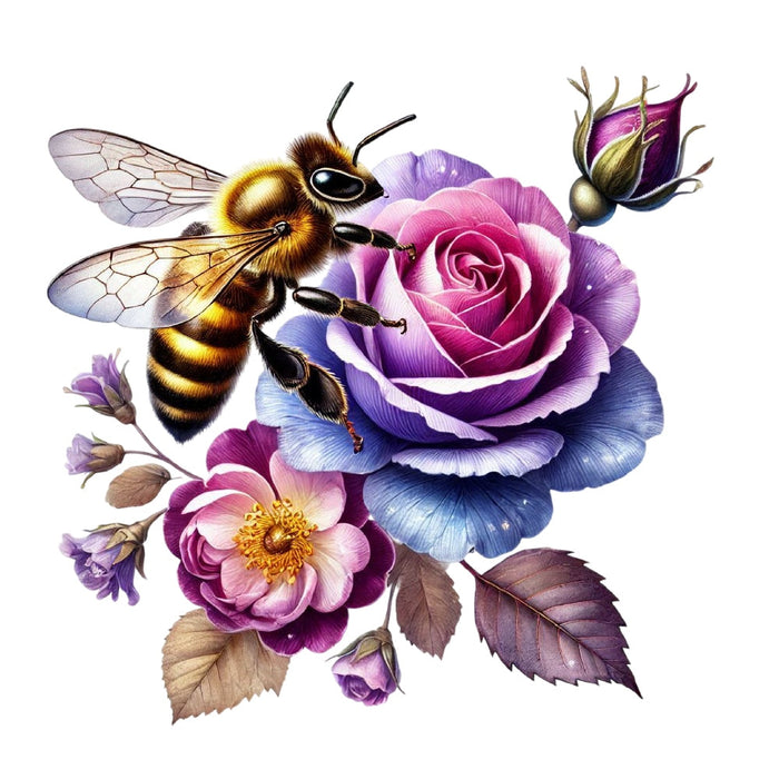 Watercolor Spring Bees Fabric Panel 25