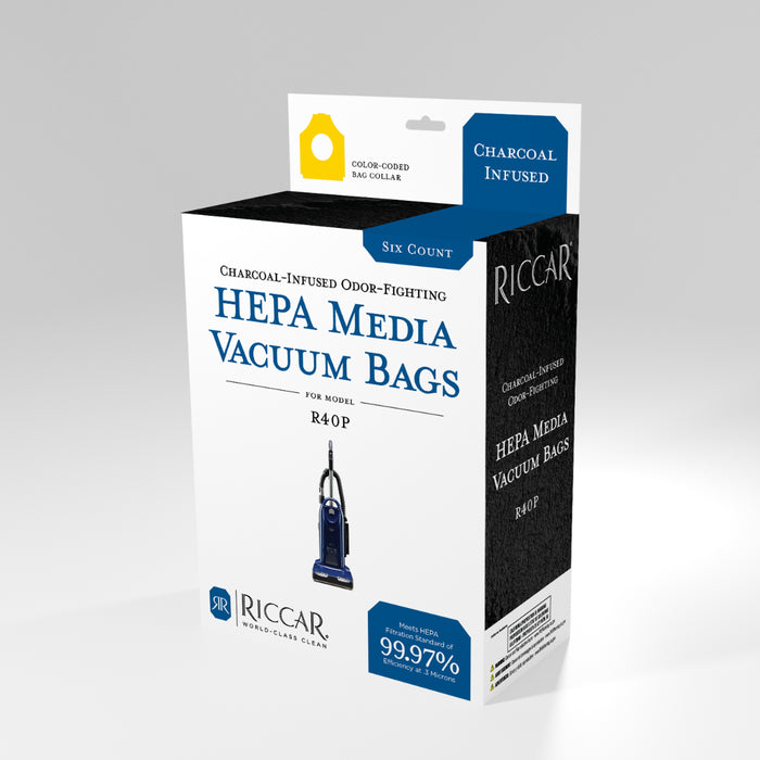 Riccar Charcoal-Lined HEPA Media Bag For R40P, 6 Pk.