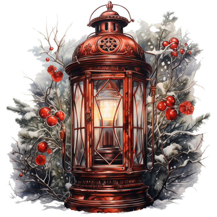 Winter Lantern 12 Fabric Panel
