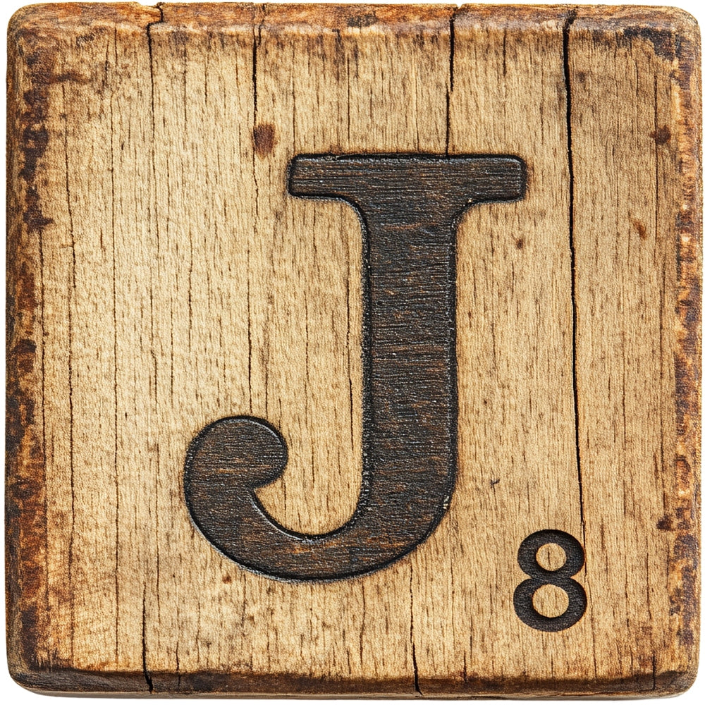 Wood Letter J Blocks Fabric Panel — High Country Quilts