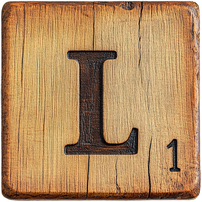 Wood Letter L Blocks Fabric Panel