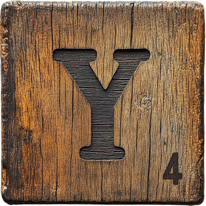 Wood Letter Y Blocks Fabric Panel
