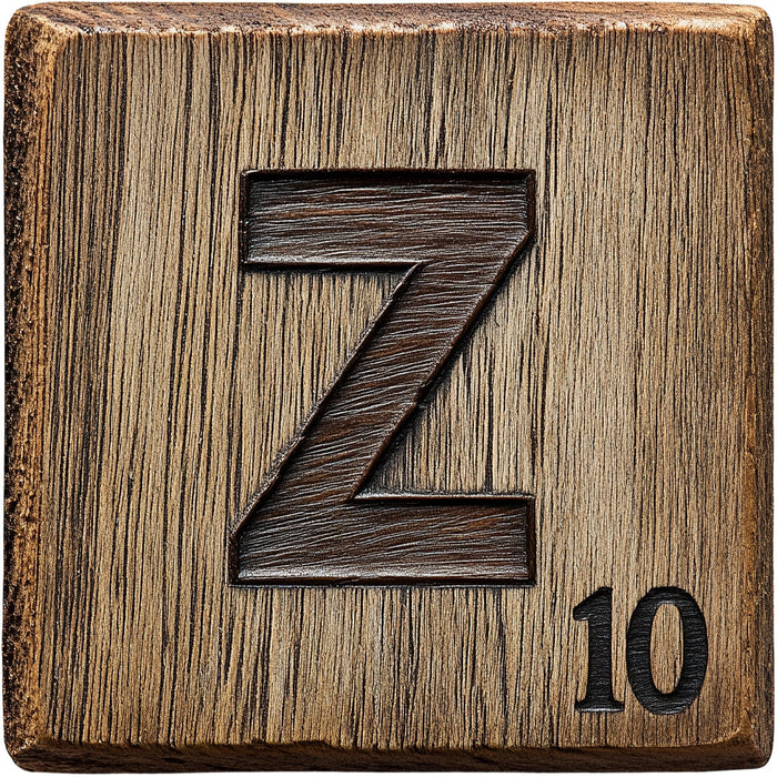 Wood Letter Z Blocks Fabric Panel