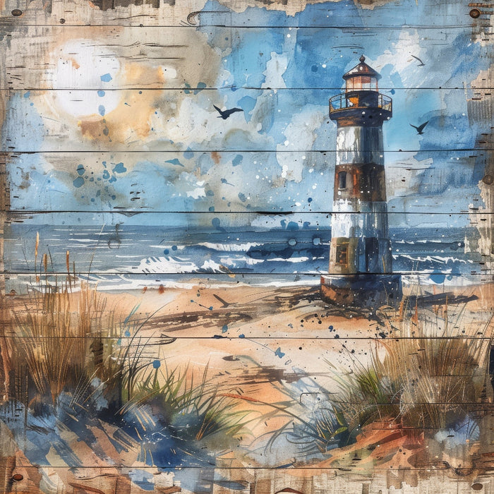 Wooden Lighthouses Fabric Panel 7