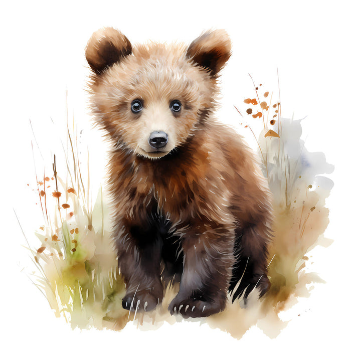 Woodland Baby Bear 4 Fabric Panel