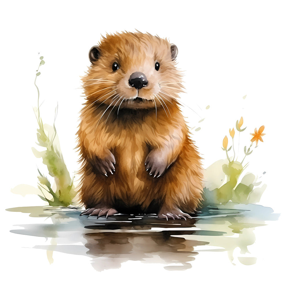 Woodland Baby Beaver 3 Fabric Panel — High Country Quilts
