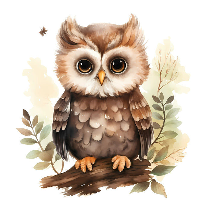 Woodland Baby Owl 2 Fabric Panel