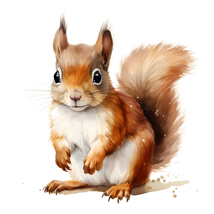 Woodland Baby Squirrel 1 Fabric Panel