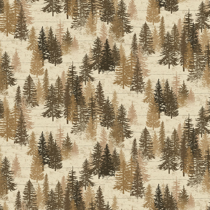 Great Outdoors Flannel Trees Caramel
