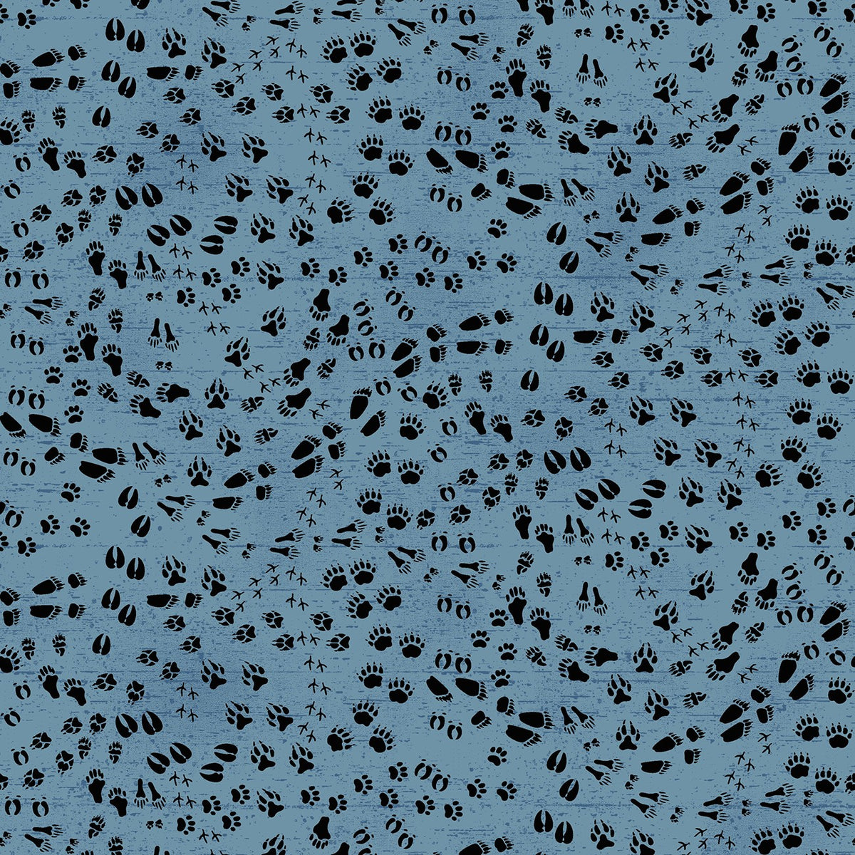 Great Outdoors Flannel Animal Tracks Blue Fabric — High Country Quilts