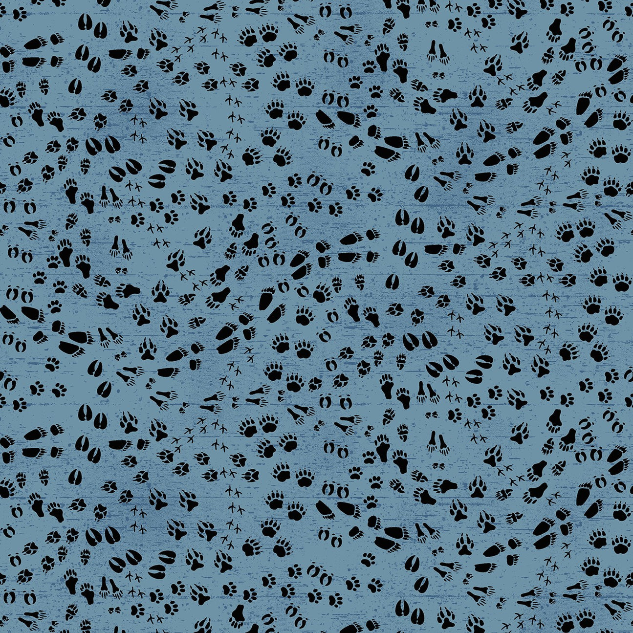 Great Outdoors Flannel Animal Tracks Blue Fabric — High Country Quilts