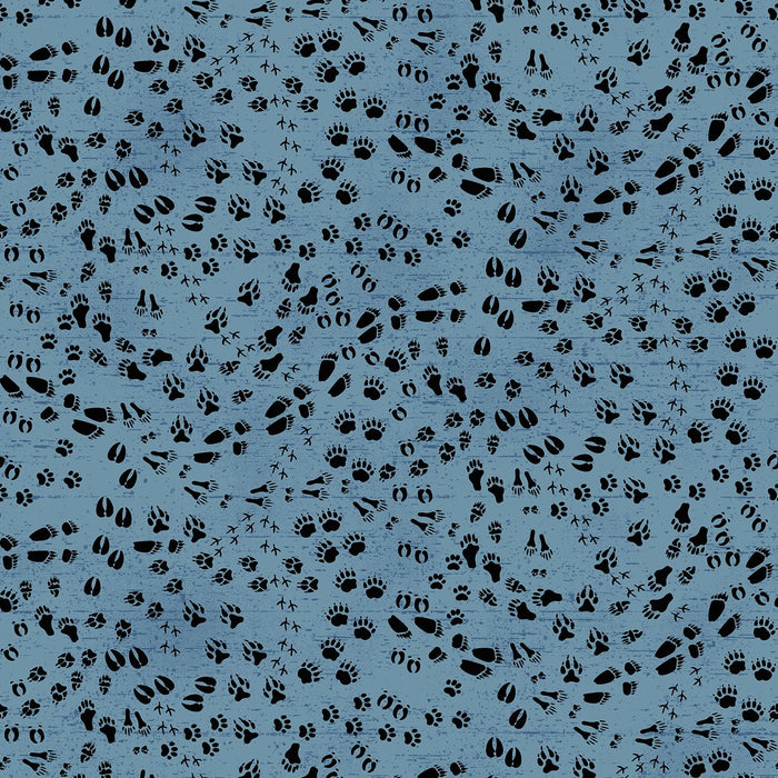 Great Outdoors Flannel Animal Tracks Blue