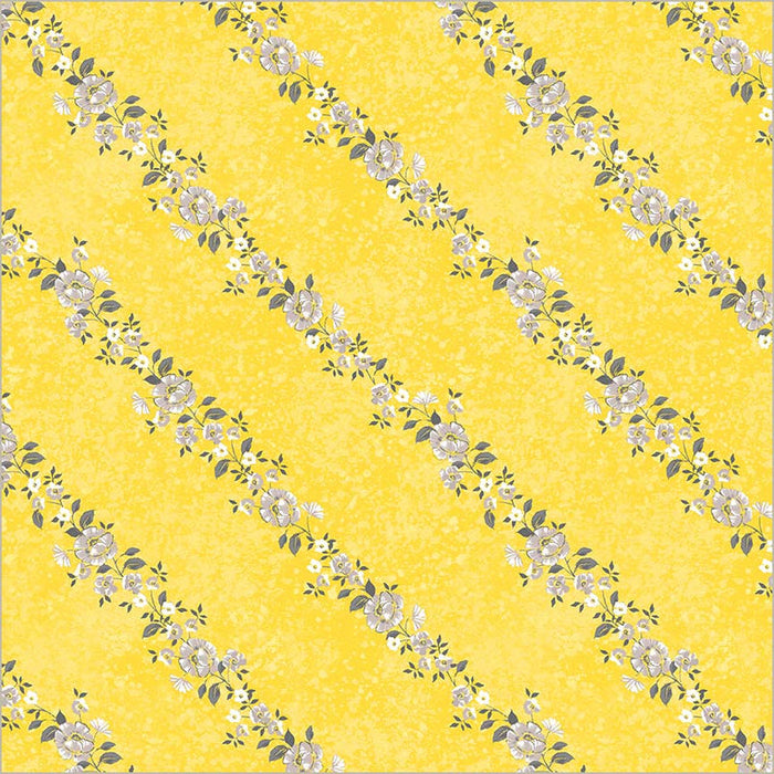 Yellow Verona Verita Vine Cotton 44”/45” Fabric Per Yard