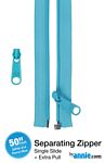 Parrot Blue-50in Separating Zipper + Extra slide- byAnnie