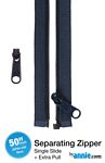 Navy 50in Separating Zipper + Extra slide byAnnie