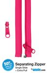 Lipstick 50in Separating Zipper + Extra slide- byAnnie