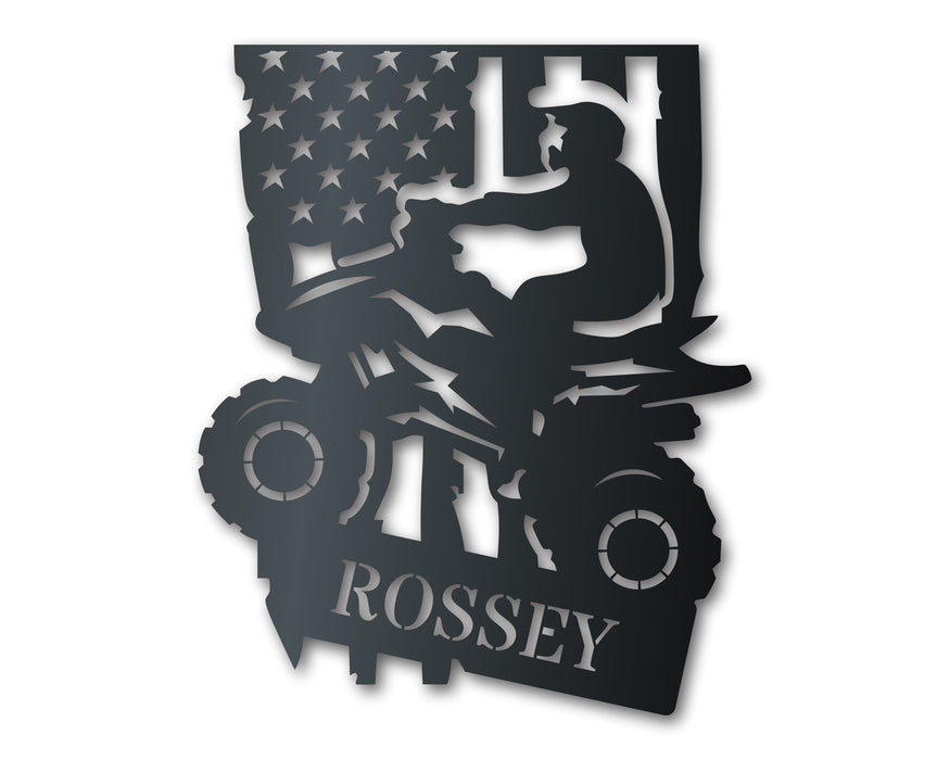 Customizable American Quad Metal Sign | Indoor Outdoor | Up to 46" | Over 20 Color Options