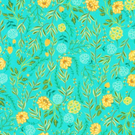 RK Faraway Floral Vines Aqua