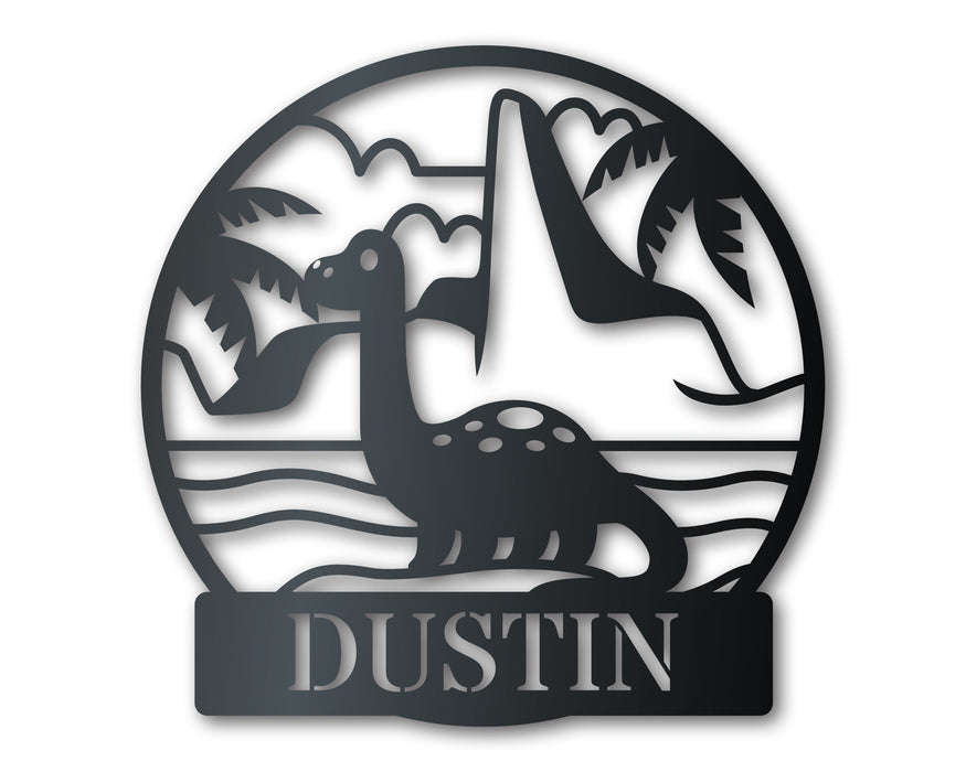 Custom Metal Baby Brontosaurs Wall Art | Kids Dinosaur Bedroom Sign | Indoor Outdoor | Up to 46" | Over 20 Color Options