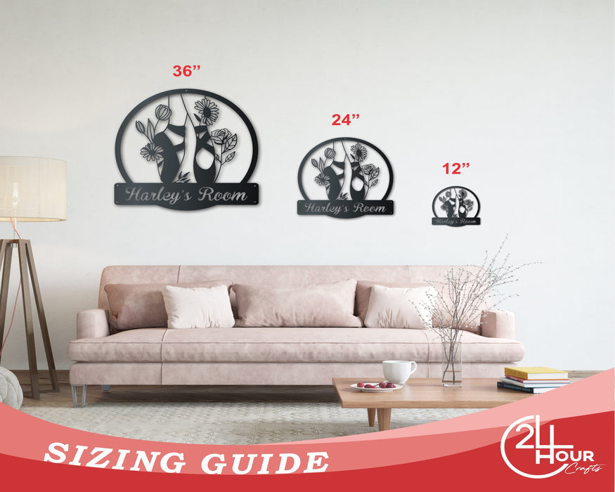 Ballet Flowers Custom Metal Wall Art | Indoor Outdoor | Up to 46" | Over 20 Color Options