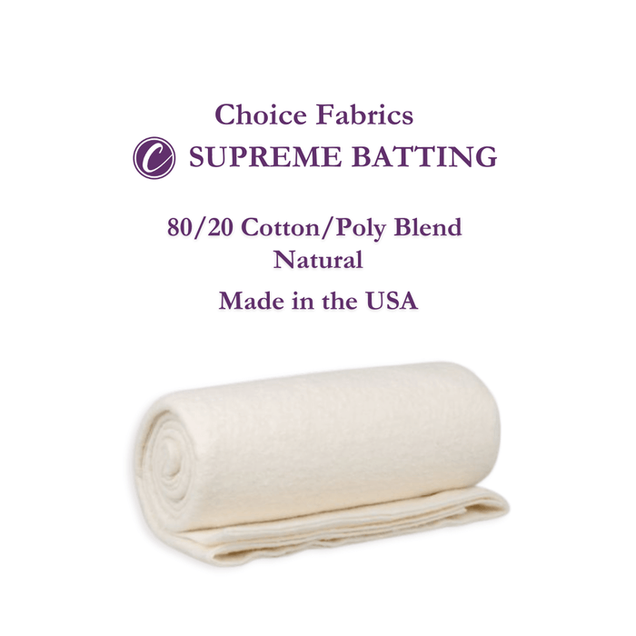 Choice Supreme Batting - 80/20 Cotton/Poly Blend - Throw (60" x 60")