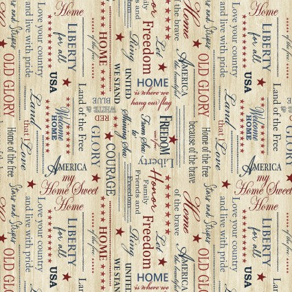 CO Home of the Free 6766 76 Patriotic Words Beige