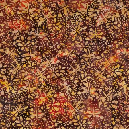 RB Batiks Expressions Tjaps Brown Red Multi