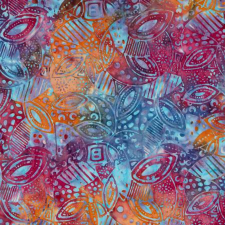 RB Batiks Expressions Tjaps Blue Rainbow Multi