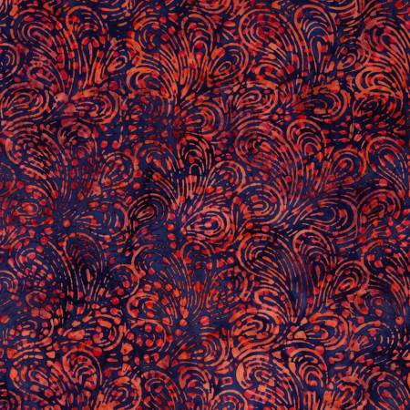 RB Batiks Expressions Tjaps Blue Red Multi